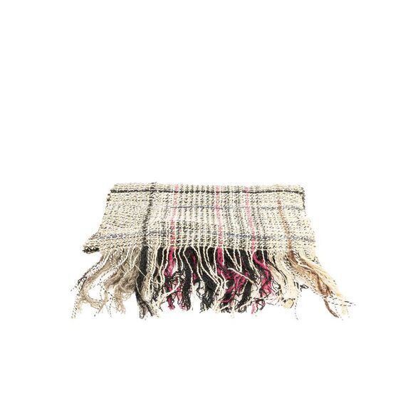 Pre Loved Chanel Plaid Fringe Scarf Model Style Women Brown Scarves & Shawls - Picture 1 of 6